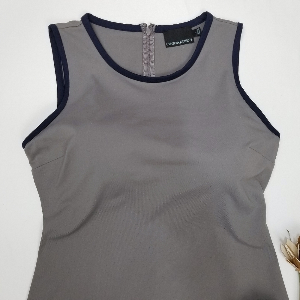 Cynthia Rowley Anthropologie Grey Blue Color Block Dress L - Picture 3 of 8